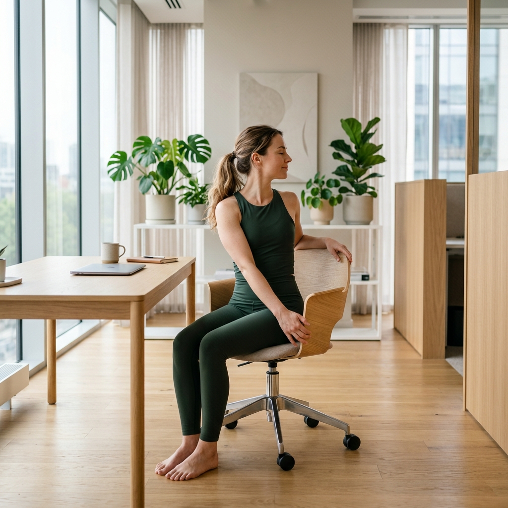 Yoga en Silla: 7 Estiramientos Sencillos para Aliviar la Tensión en la Oficina